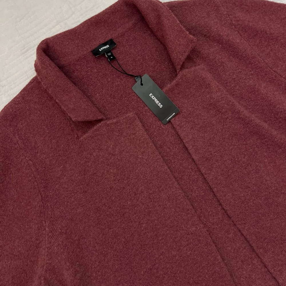 Express Maroon Long Sleeve Cardigan NWT - Picture 2 of 4